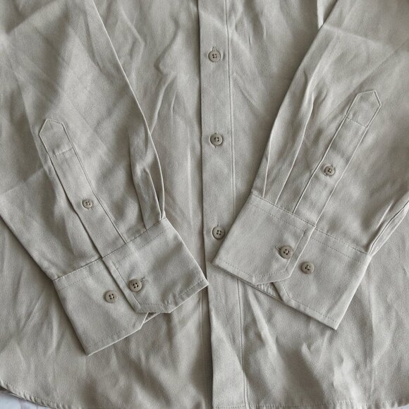 Hathaway Micro Fiber Suede Colossus Button Down Long Sleeve Shirt - Size XL - Picture 4 of 5